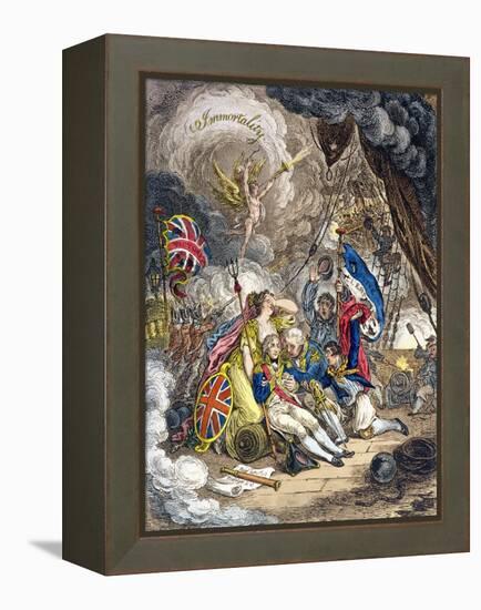 The Death of Admiral Lord Nelson at the Moment of Victory! Published by Hannah Humphrey in 1805-James Gillray-Framed Premier Image Canvas