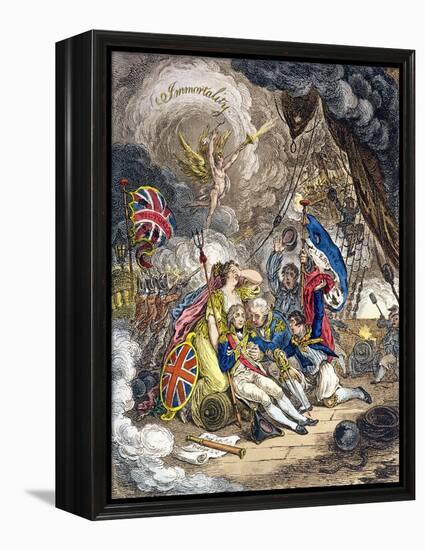 The Death of Admiral Lord Nelson at the Moment of Victory! Published by Hannah Humphrey in 1805-James Gillray-Framed Premier Image Canvas