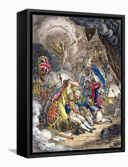 The Death of Admiral Lord Nelson at the Moment of Victory! Published by Hannah Humphrey in 1805-James Gillray-Framed Premier Image Canvas