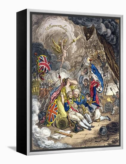 The Death of Admiral Lord Nelson at the Moment of Victory! Published by Hannah Humphrey in 1805-James Gillray-Framed Premier Image Canvas