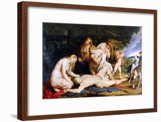 The Death of Adonis (With Venus, Cupid and the Three Graces) C.1614-Peter Paul Rubens-Framed Giclee Print