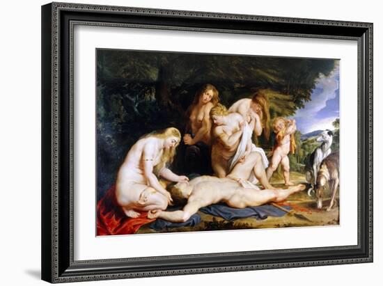 The Death of Adonis (With Venus, Cupid and the Three Graces) C.1614-Peter Paul Rubens-Framed Giclee Print