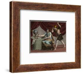The death of Archimedes during the capture of Syracuse, Sicily, by Roman soldiers in 212 BC-French School-Framed Giclee Print
