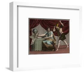 The death of Archimedes during the capture of Syracuse, Sicily, by Roman soldiers in 212 BC-French School-Framed Giclee Print