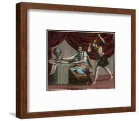 The death of Archimedes during the capture of Syracuse, Sicily, by Roman soldiers in 212 BC-French School-Framed Giclee Print
