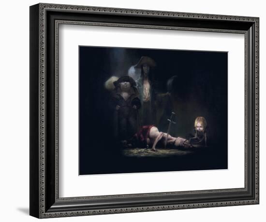 The Death of Bluebeard, from 'Bluebeard' by Charles Perrault (1628-1703)-Daniel Cacouault-Framed Giclee Print