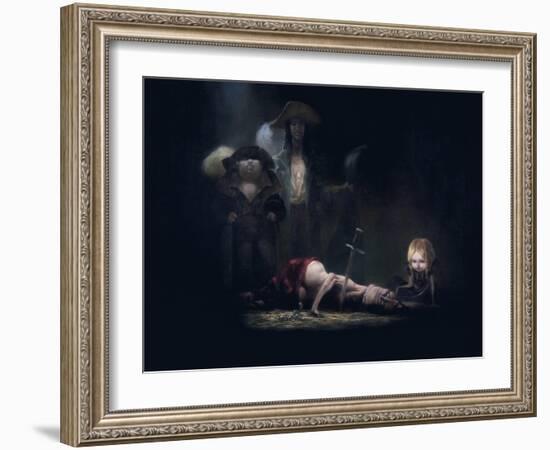 The Death of Bluebeard, from 'Bluebeard' by Charles Perrault (1628-1703)-Daniel Cacouault-Framed Giclee Print