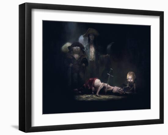 The Death of Bluebeard, from 'Bluebeard' by Charles Perrault (1628-1703)-Daniel Cacouault-Framed Giclee Print
