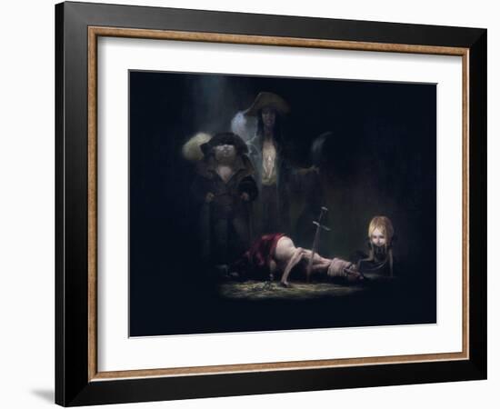 The Death of Bluebeard, from 'Bluebeard' by Charles Perrault (1628-1703)-Daniel Cacouault-Framed Giclee Print