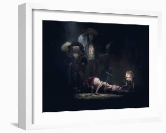 The Death of Bluebeard, from 'Bluebeard' by Charles Perrault (1628-1703)-Daniel Cacouault-Framed Giclee Print