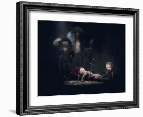 The Death of Bluebeard, from 'Bluebeard' by Charles Perrault (1628-1703)-Daniel Cacouault-Framed Giclee Print