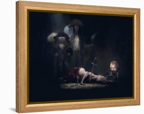 The Death of Bluebeard, from 'Bluebeard' by Charles Perrault (1628-1703)-Daniel Cacouault-Framed Premier Image Canvas