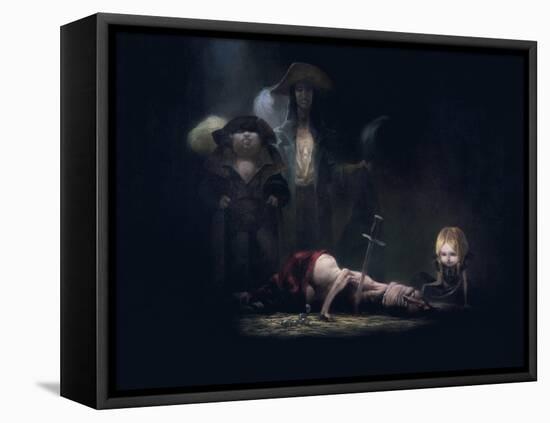 The Death of Bluebeard, from 'Bluebeard' by Charles Perrault (1628-1703)-Daniel Cacouault-Framed Premier Image Canvas