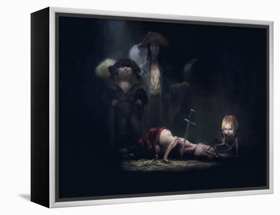 The Death of Bluebeard, from 'Bluebeard' by Charles Perrault (1628-1703)-Daniel Cacouault-Framed Premier Image Canvas