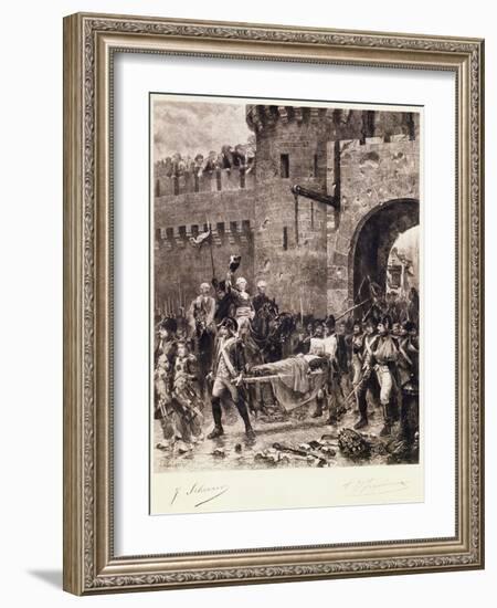 The Death of Bonchamps in 1793-Jean-jacques Scherrer-Framed Giclee Print