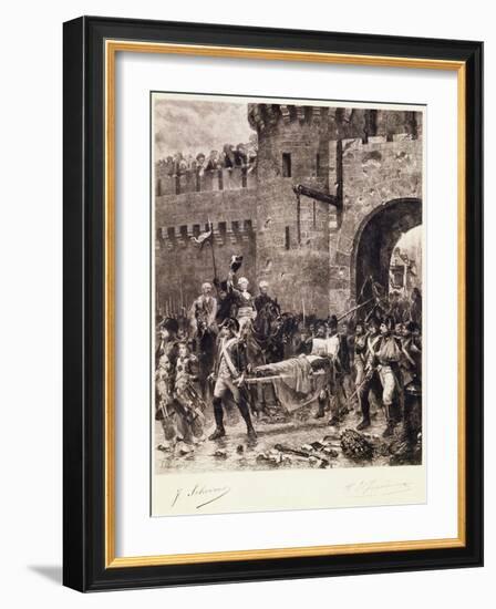 The Death of Bonchamps in 1793-Jean-jacques Scherrer-Framed Giclee Print