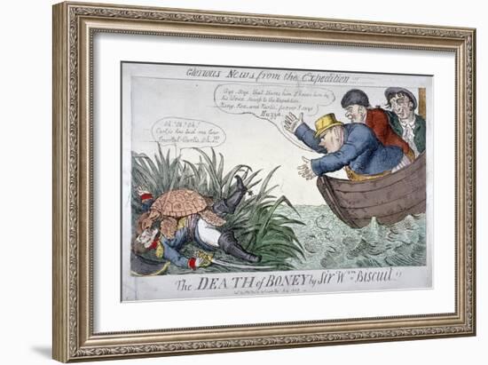 The Death of Boney by Sir Wm Biscuit!, 1809-George Cruikshank-Framed Giclee Print