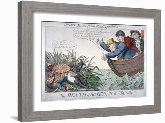 The Death of Boney by Sir Wm Biscuit!, 1809-George Cruikshank-Framed Giclee Print