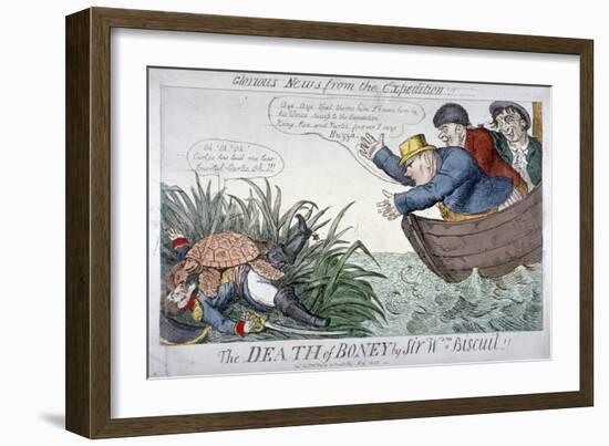 The Death of Boney by Sir Wm Biscuit!, 1809-George Cruikshank-Framed Giclee Print