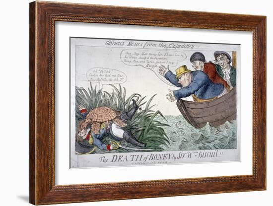 The Death of Boney by Sir Wm Biscuit!, 1809-George Cruikshank-Framed Giclee Print