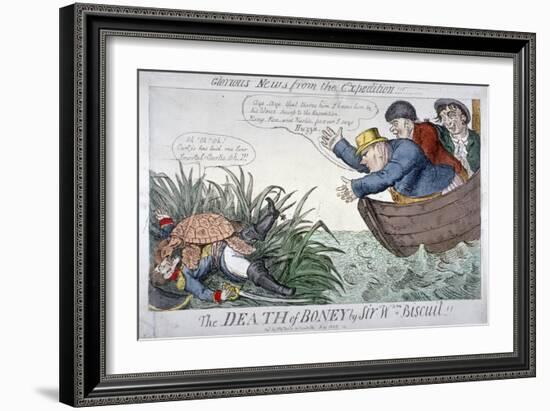 The Death of Boney by Sir Wm Biscuit!, 1809-George Cruikshank-Framed Giclee Print