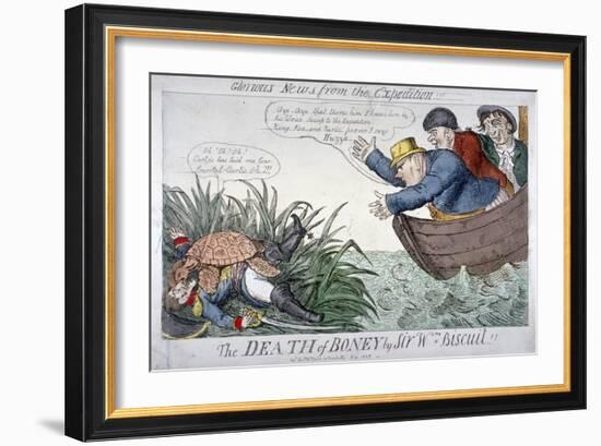 The Death of Boney by Sir Wm Biscuit!, 1809-George Cruikshank-Framed Giclee Print