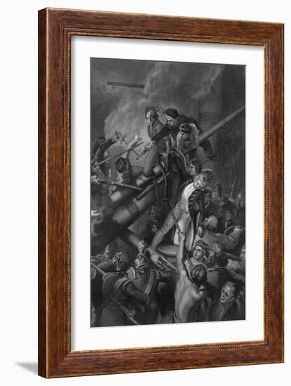 The Death of Captain Faulknor, 1795-J Rogers-Framed Giclee Print