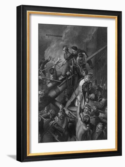 The Death of Captain Faulknor, 1795-J Rogers-Framed Giclee Print