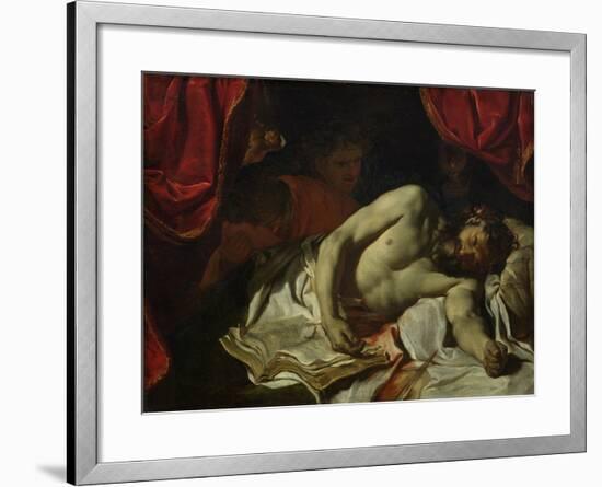 The Death of Cato of Utica-Charles Le Brun-Framed Giclee Print