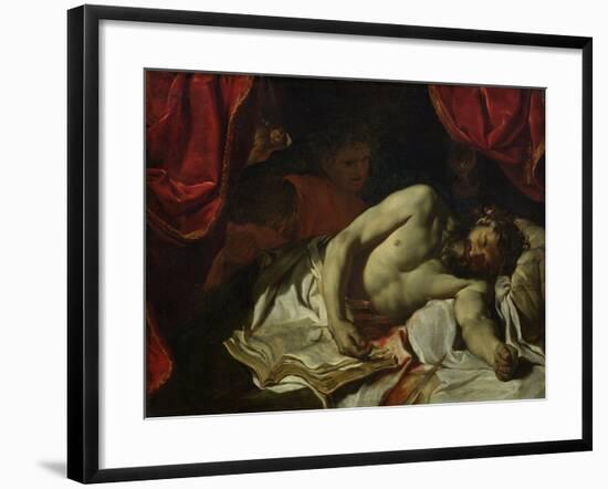 The Death of Cato of Utica-Charles Le Brun-Framed Giclee Print