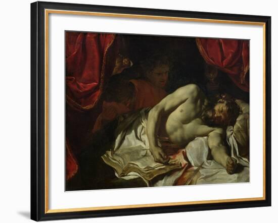 The Death of Cato of Utica-Charles Le Brun-Framed Giclee Print