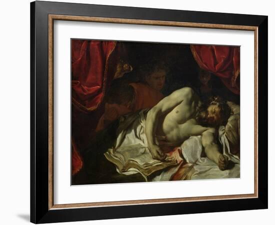 The Death of Cato of Utica-Charles Le Brun-Framed Giclee Print