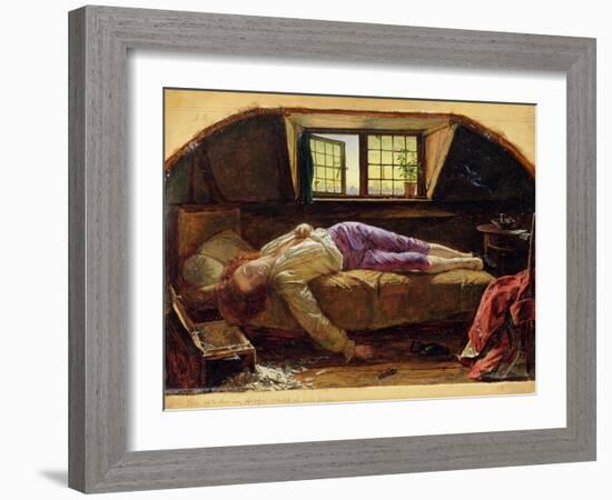 The Death of Chatterton, C.1856 (Oil on Panel)-Henry Wallis-Framed Giclee Print