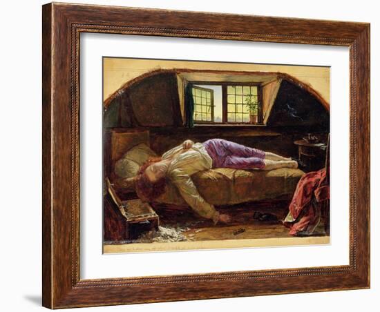 The Death of Chatterton, C.1856 (Oil on Panel)-Henry Wallis-Framed Giclee Print