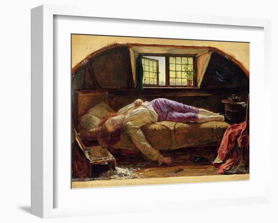 The Death of Chatterton, C.1856 (Oil on Panel)-Henry Wallis-Framed Giclee Print