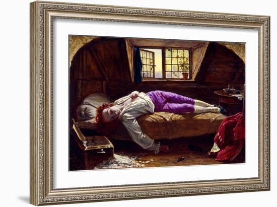 The Death of Chatterton, C.1856 (Oil on Panel)-Henry Wallis-Framed Giclee Print
