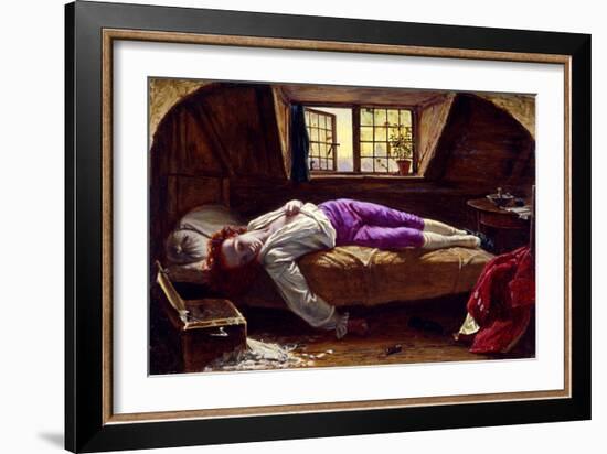 The Death of Chatterton, C.1856 (Oil on Panel)-Henry Wallis-Framed Giclee Print