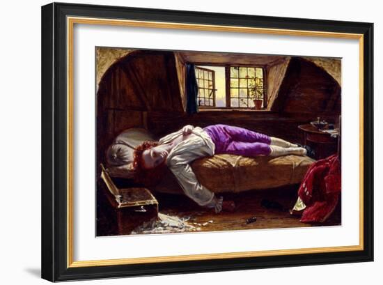 The Death of Chatterton, C.1856 (Oil on Panel)-Henry Wallis-Framed Giclee Print