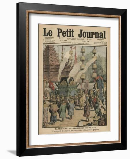 The Death of Chulalongkorn, King of Siam, Illustration from 'Le Petit Journal', 6th November 1910-French School-Framed Giclee Print