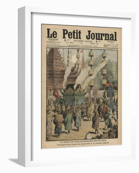 The Death of Chulalongkorn, King of Siam, Illustration from 'Le Petit Journal', 6th November 1910-French School-Framed Giclee Print