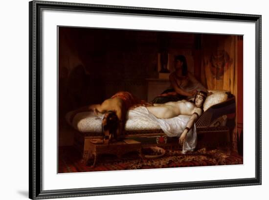 The Death of Cleopatra-Jean André Rixens-Framed Art Print