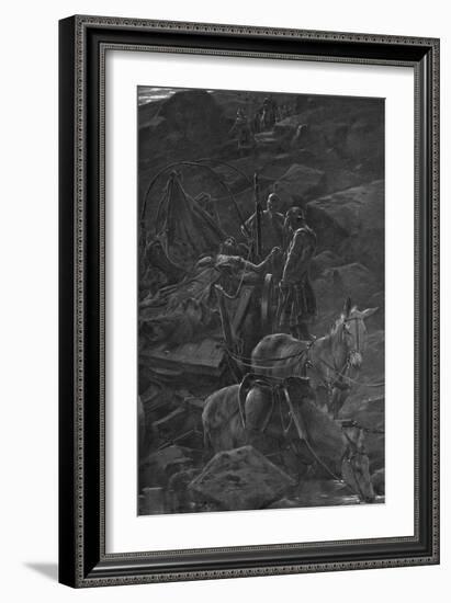 The Death of Darius III, 330BC-A. Castaigne-Framed Art Print