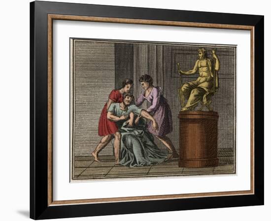 The Death of Demosthenes, 384-322 BC-French School-Framed Giclee Print
