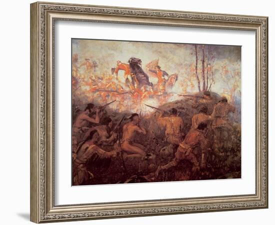 The Death of General Braddock Near Fort Duquesne-English-Framed Giclee Print