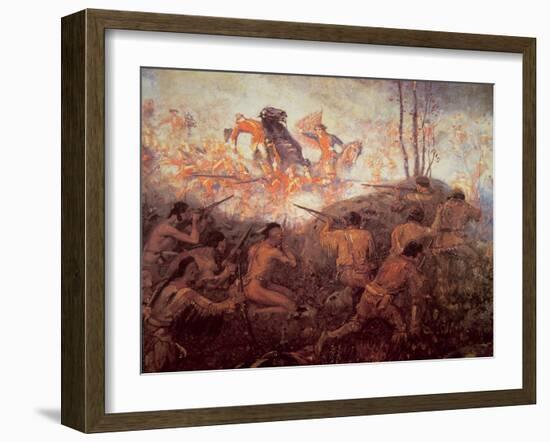 The Death of General Braddock Near Fort Duquesne-English-Framed Giclee Print