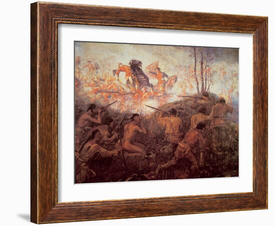 The Death of General Braddock Near Fort Duquesne-English-Framed Giclee Print