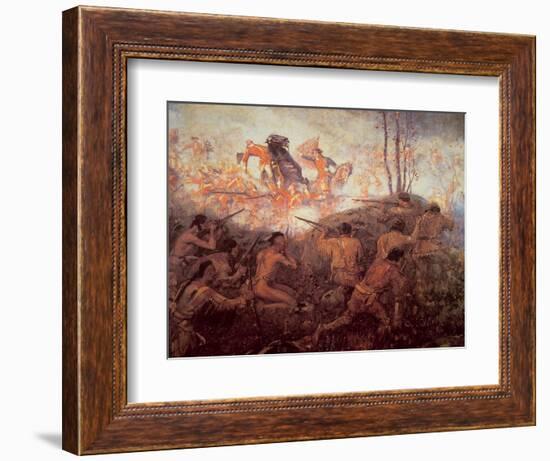 The Death of General Braddock Near Fort Duquesne-English-Framed Premium Giclee Print