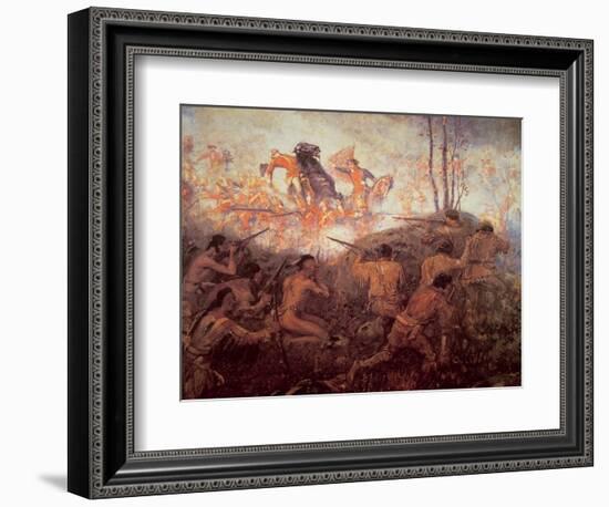 The Death of General Braddock Near Fort Duquesne-English-Framed Premium Giclee Print