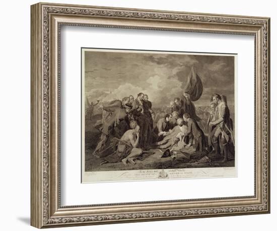 The Death of General Wolfe (1727-59), Engraved by William Woollett (1735-85) C.1776 (Engraving)-Benjamin West-Framed Giclee Print