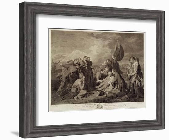 The Death of General Wolfe (1727-59), Engraved by William Woollett (1735-85) C.1776 (Engraving)-Benjamin West-Framed Giclee Print